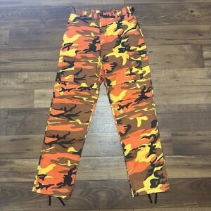 Rothco BDU Cargo Pants Adult Small Orange Camouflage Adjustable Button Fly Camo